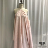 Striped ‘A’ Pattern Silk Jacquard - Pale Pink/White