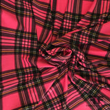 Plaid Polyester Spandex Knit - Pink/Black