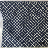 Swiss Houndstooth-Like Printed Cotton Pique - White/Navy