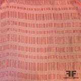 Italian Metallic Linear Pattern Silk Chiffon - Pink/Silver Gold