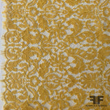 Ornate French Finely Corded Chantilly Lace - Mustard Yellow
