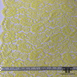 French Floral Finely Corded Chantilly Lace - Bright Yellow