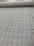 Italian Stripey-Plaid Stretch Cotton Suiting - Grey / Blue