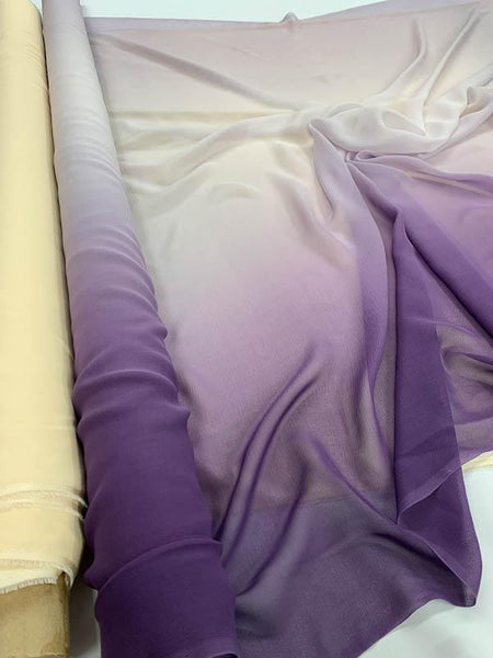 Purple ombre chiffon sale fabric