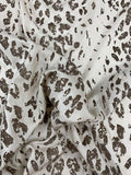 Novelty Animal Pattern Flocked Silk Habotai - Beige / Brown