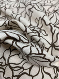 Floral Cotton Silk Pique - Cream / Brown