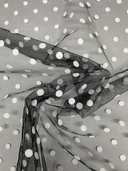 Polka Dot Flocked Fine Tulle - Black  FABRICS & FABRICS – Fabrics & Fabrics