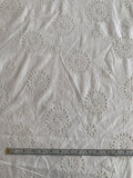 Floral Embroidered Cotton Eyelet - White