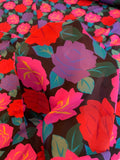 Floral Printed Silk Georgette - Pink / Purple / Red / Teal / Black