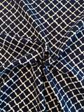 Swiss Houndstooth-Like Printed Cotton Pique - Midnight Navy / White