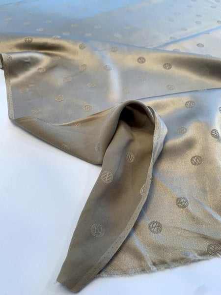 Zac Posen Monogram Z Silk Jacquard - Dark Clay Grey - Fabric by the Yard