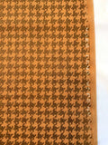 Italian Plain-Weave Virgin Wool Suiting with Houndstooth Print - Orange / Bronze