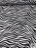 Zebra Printed Stretch Cotton Sateen - Black / White