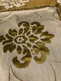 Double-Sided Large Scale Regal Damask-Like Silk Brocade - Olive Green / Sand
