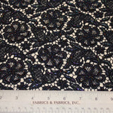 Floral Beaded Lace - Navy - Fabrics & Fabrics NY