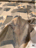 Italian Abstract Painterly Collage Fine Virgin Wool Challis - Earth
