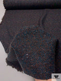 Made in England Wool and Lurex Tweed - Deep Teal / Dark Bordeaux