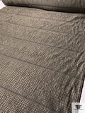 Striped Matelassé Textured  Brocade - Antique Taupe-Gold / Black