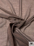 Italian Wool Blend Gauze with Lurex - Dark Taupe / Copper / Rose Gold