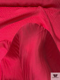 Italian Satin Faced Organza with Wavy Jacquard Pattern - Berry Pink