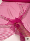 Italian Open Basketweave Silk Gazar Organza - Hot Pink