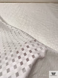 Italian Basketweave Squares Novelty Silk & Cotton Gazar - Ivory