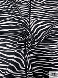 Tiger Printed Stretch Cotton Sateen - Black / White