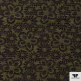 Floral Wool Tweed - Green/Purple