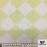 Checkerboard Brocade - White/Citrus - Fabrics & Fabrics NY