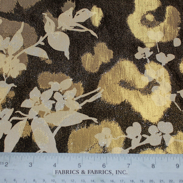 Black Gold Metallic Faille Fabric main image 0