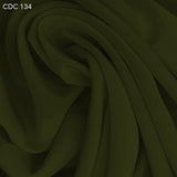 Pesto Green Silk Crepe de Chine - Fabrics & Fabrics