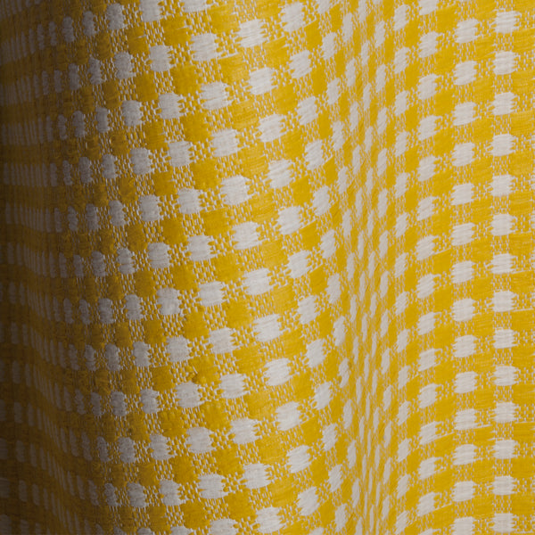 Gingham Raffia Novelty Yellow/White Fabrics & Fabrics