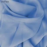 Sporty Blue Silk Chiffon - Fabrics & Fabrics