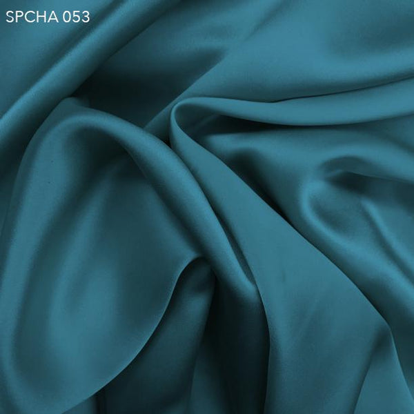 Scuba Blue Charmeuse Silk Fabric