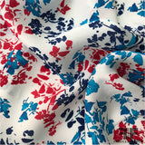 Abstract Floral Printed Silk Georgette - White - Fabrics & Fabrics NY