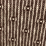 Striped Dot Printed Cotton Pique Panel - Brown/White