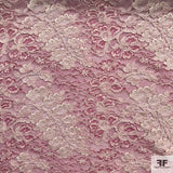 Double Scalloped Leavers Lace - Pink/White