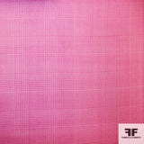 Glen Plaid Printed Silk Gazar - Pink