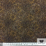 Metallic Floral Brocade - Brown/Rust/Silver