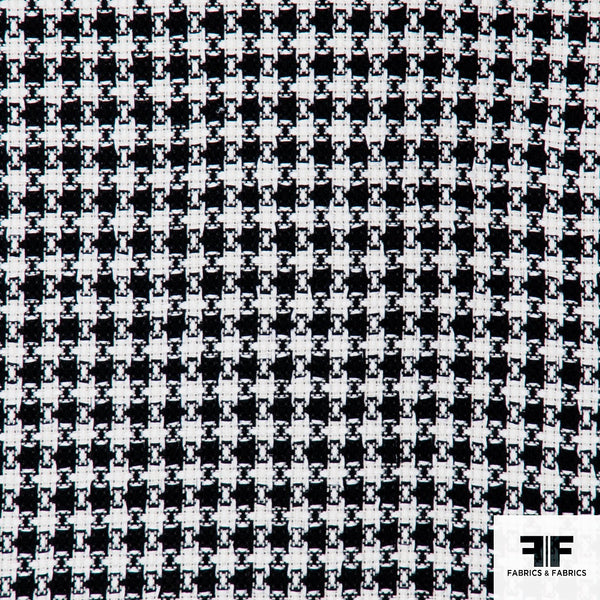 NEW Baron Andre Designer Upholstery Nubby Tweed Chenille Gingham Fabric-  Black White