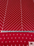 Geometric Silk Jacquard Panel - Red / White