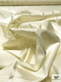 Italian Boxy Windowpane Novelty Polyester Taffeta - Ivory / Off-White