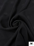 Italian Jacquard Circle Pattern Rayon Blend Crepe - Black