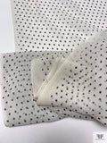 Ditsy Polka Dot Printed Silk Chiffon - Ivory / Black