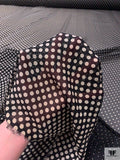 Gradient Polka Dot Printed Silk Chiffon - Black / Beige
