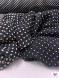 Gradient Polka Dot Printed Silk Chiffon - Black / Beige
