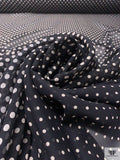 Gradient Polka Dot Printed Silk Chiffon - Black / Beige