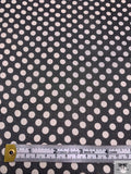 Gradient Polka Dot Printed Silk Chiffon - Black / Beige
