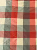 Plaid Yarn-Dyed Silk Taffeta - Strawberry Red / Coral / Sage / Ivory