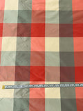 Plaid Yarn-Dyed Silk Taffeta - Strawberry Red / Coral / Sage / Ivory
